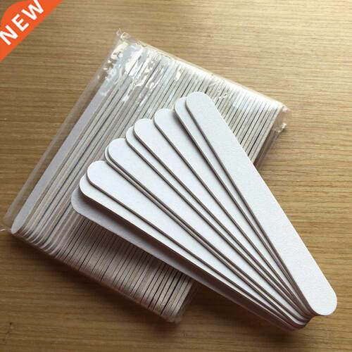 50pcs white wooden nail file 100/180 wood Nail Rubbing Strip