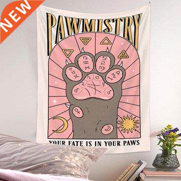 1pcs Cat Paws Tapestry Witchcraft Tarot Tapestry Bohemian St