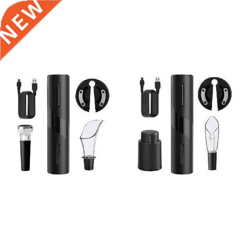 Wne Opener Set USB Rechargeable Corkscrew Remover wth