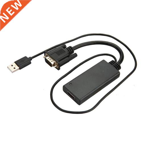 VGA To HDMI 1080P USB Power Adapter Converter Cable for Comp