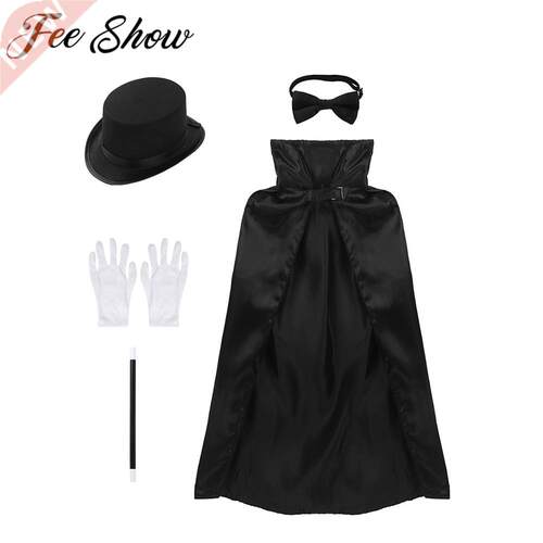 Kids Magician Wizard Role playing Ges Costume Outfit oys