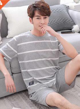 2022 Summer  Size Casual Striped Cotton Short Sleeve Paj