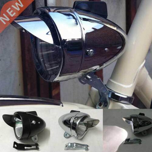 1 *Bicycle Retro LED Headlight With Bracket Metal Chrome Vin