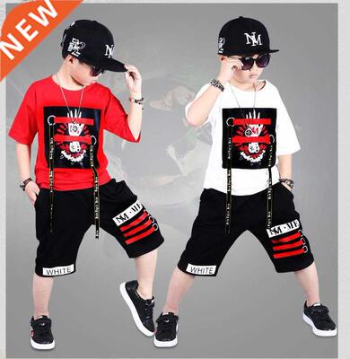 2 Pieces Suit Kids Teenage Boys Clothing Sets Hip-hop Dancin