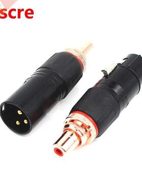 2pcs Neutrik XLR Female to RCA Female Socket Adapter Gold a