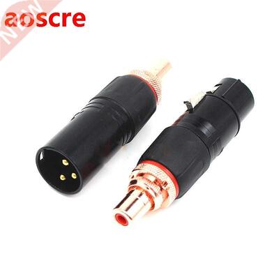 2pcs Neutrik XLR Female to RCA Female Socket Adapter Gold a