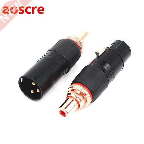2pcs Neutrik XLR Female to RCA Female Socket Adapter Gold a