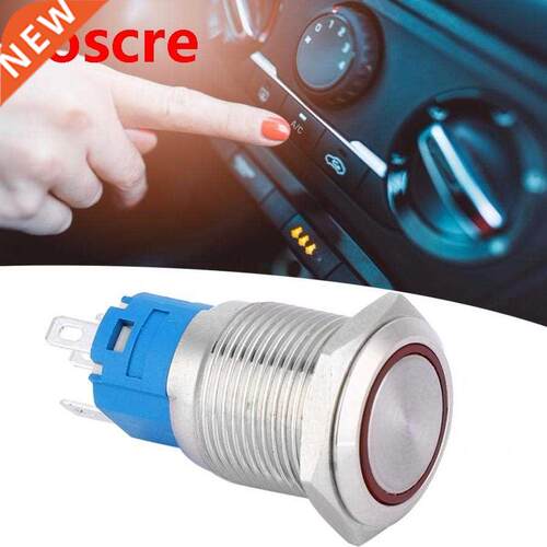 16mm Metal Push Button Switch 5Pin LED Power Locking Latchin