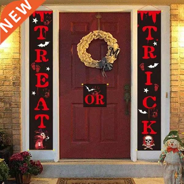 3pcs New Year Halloween Decorations Welcome Bright Red Xmas