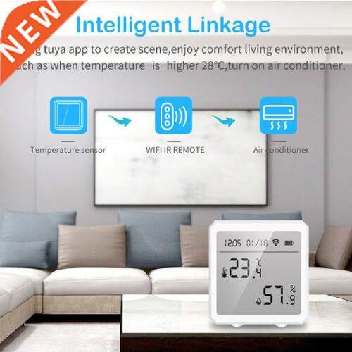 WiFi Tuya Smart Temperature Humidity Sensor Detector Indoor