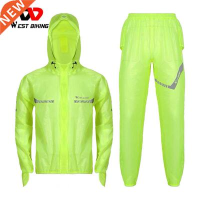 WEST BIKING Lightweight Reflective Split Hooded Raincoat