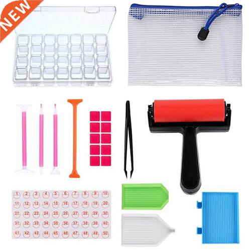Diamond Painting Accessories Tools with 28 Slots Box Cross