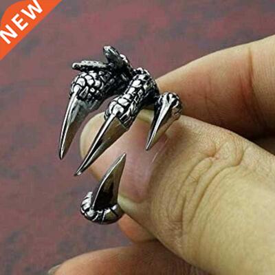 1pcs Titanium Steel Eagle Dragon Claw Halloween Skull Ring H