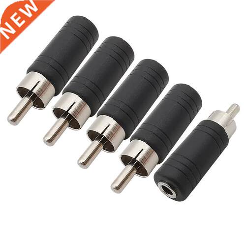 5Pcs RCA Male Plug to 1/8 .5mm Female Jack Audio Mono Adapt