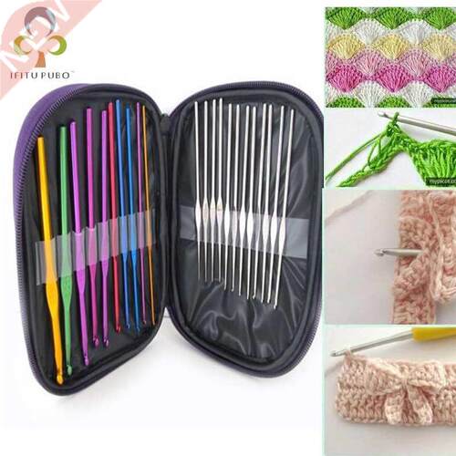 22pcs/set Hand Sewing Needles Knitting Needles Metal Crochet