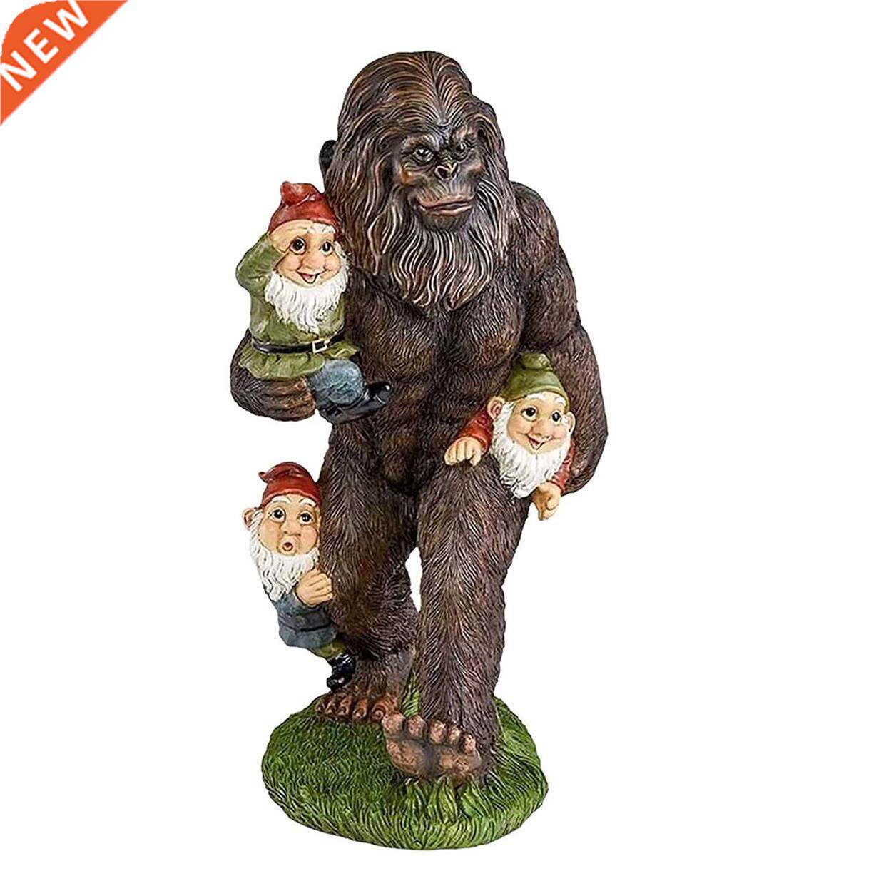 Garden Statue Orangutan Holding Gnomes High-quality Resin图片