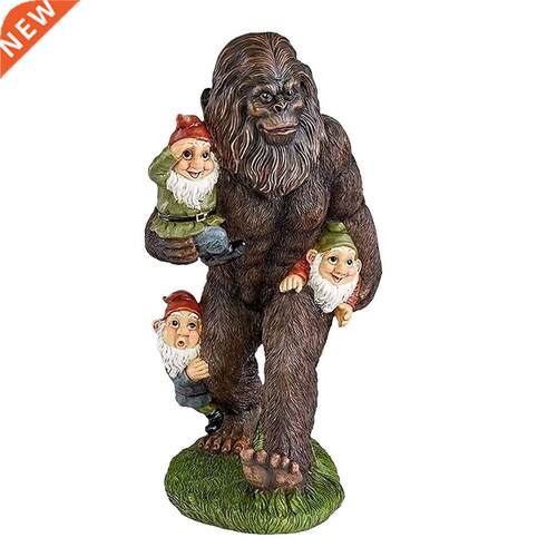 Garden Statue Orangutan Holding Gnomes High-quality Resin