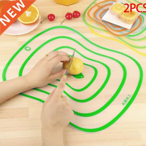 2 Pieces Flexible Transparent Cutting Board Kitchen PP Cutti