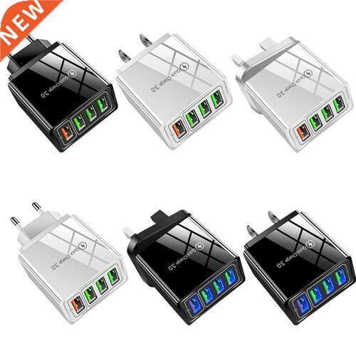 Q4 5.1A 4USB QC3.0 Fast Chargng 4 Mult Port EU US Uk Plug