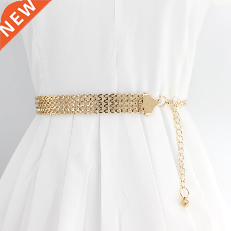 Fashion Simple Chain Belt Women Lady High Waist Gold Belts W