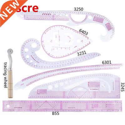 7pcs/set Ruler Tailor Measuring Kit Clear Sewing Drawing Ru