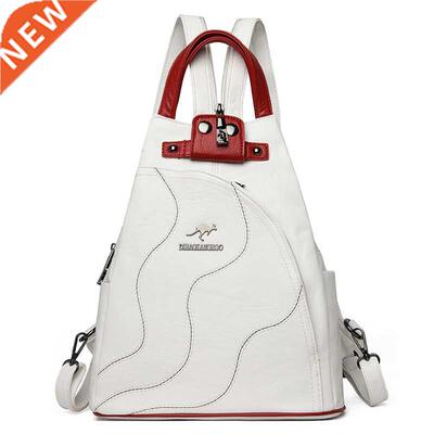 Women Leather Backpacks Zipper Female Chest Bag Travel Back