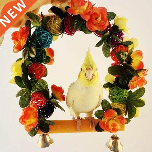 Bird Swing Toy Wooden Bird Swing Perch Parrot Chewing Toy