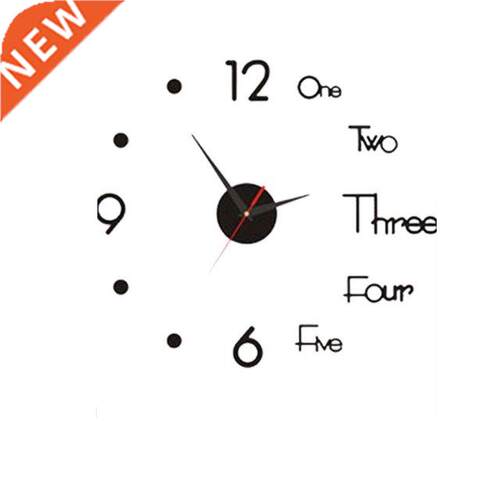 Creative 3D Acrylic Mirror Stickers Wall Clock  Digital C