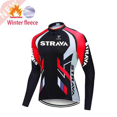 2021 STRAVA Winter Men Warm Jersey Pro Te Cycling Jackets
