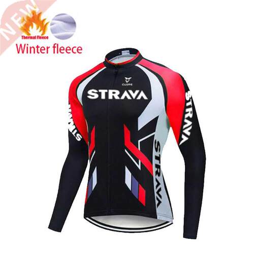 2021 STRAVA Winter Men Warm Jersey Pro Te Cycling Jackets