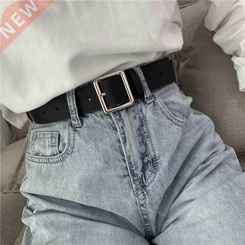 PU Leather Belts for Women Square Buckle Pin Buckle Jeans Bl