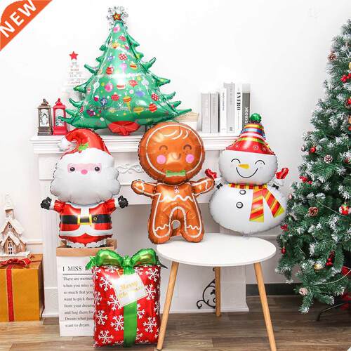5PCS Christmas Decoration Foil Balloons Santa Claus Snowman