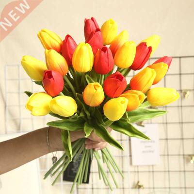 10PCS Artificial Flowers Garden Tulips Real Touch Flowers Tu