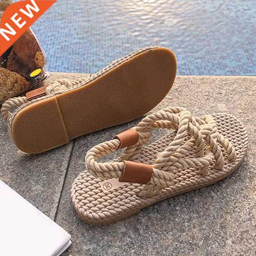 Sandals Woman Shoes Braided Rope With Traditional Casual Sty
