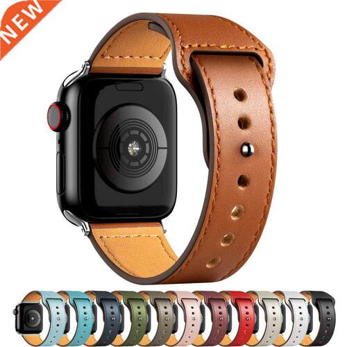 Leather strap For Apple watch band 44mm 45mm 41mm 40mm 42mm
