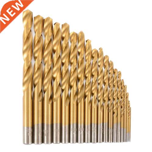 19pcs 1-10mm HSS Speed Titanium Coated Twist Drill Bit Shank