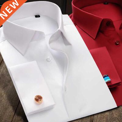 Luxury Mercerized Cotton French Cuff Button Shirts Long Slee