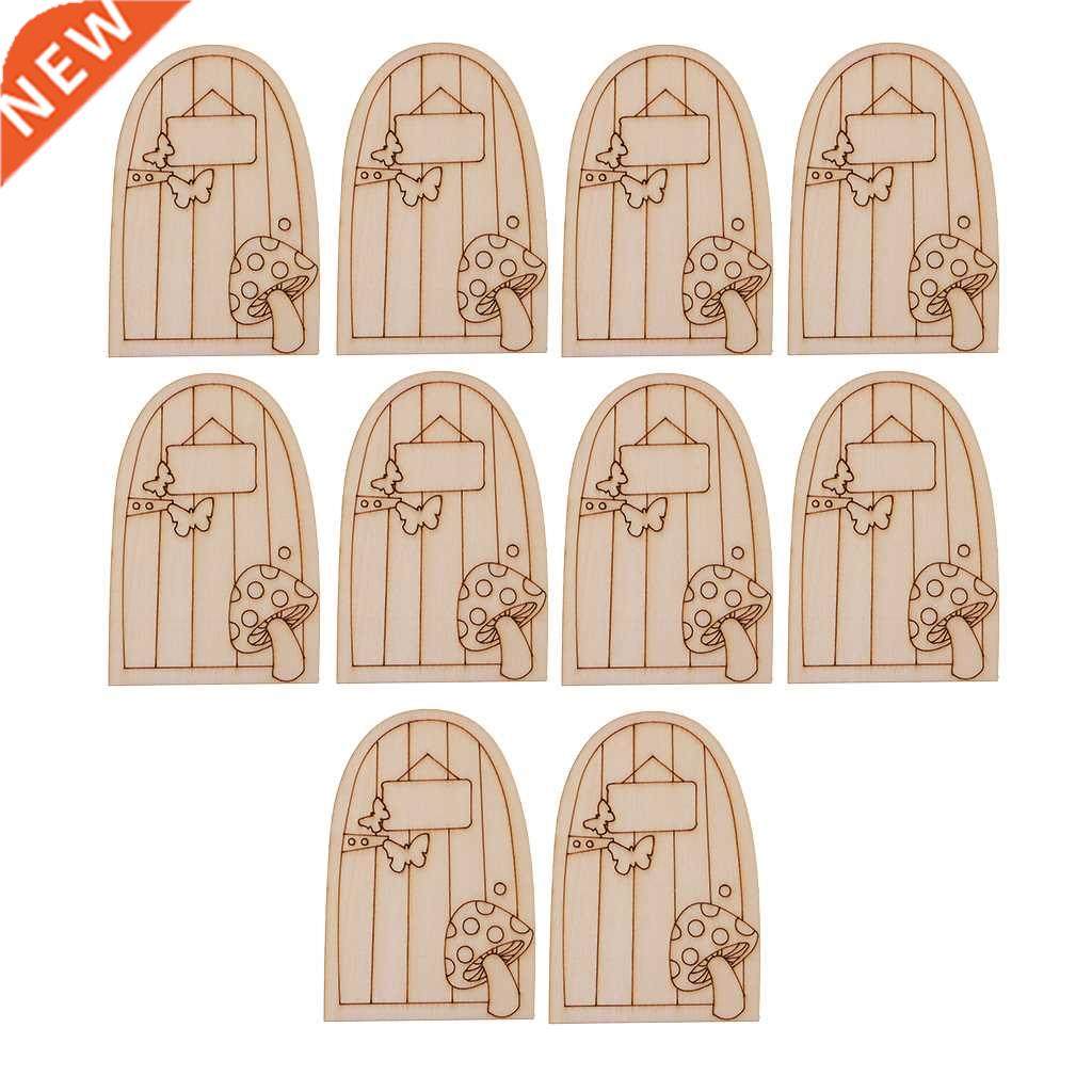 10 x cut wooden mini tiny plain fairy faerie pixie elf door
