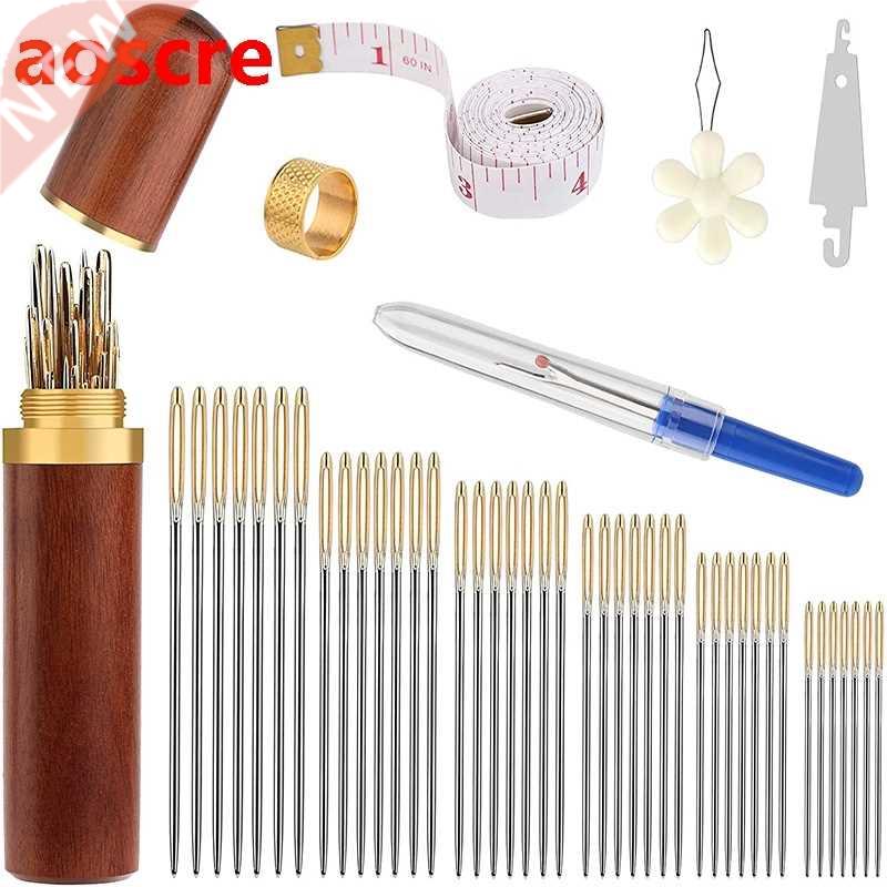 15PCS Stitching Needles Big Eye Hand Sewing Leather Stitchi