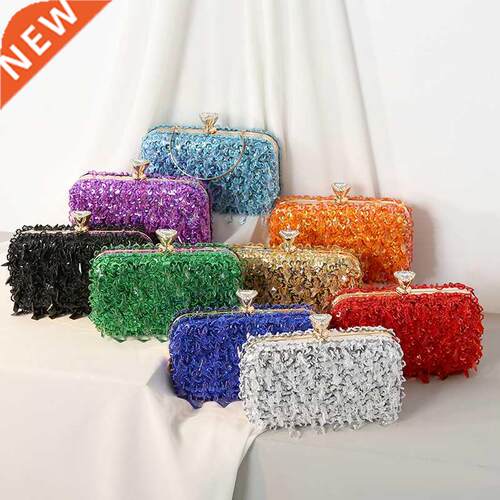 European Multi-colors Sequin Beading Wome Evening Bags Handm