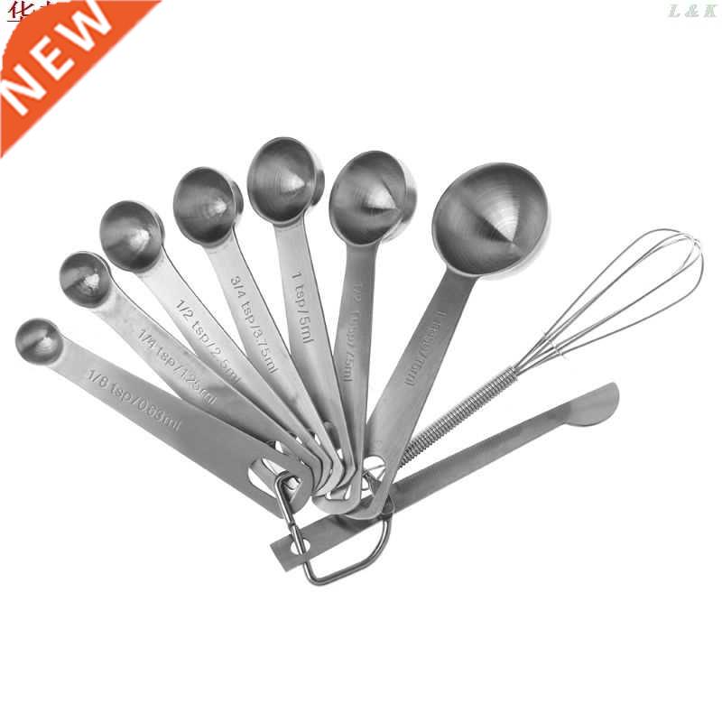 9PCS Measuring Spoons Scoop Measuring Cup Whisk Kitchen Scal