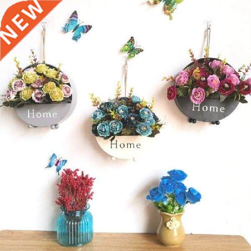 Iron Wall Hanging Flower Basket Plant Bonsai Pot Metal