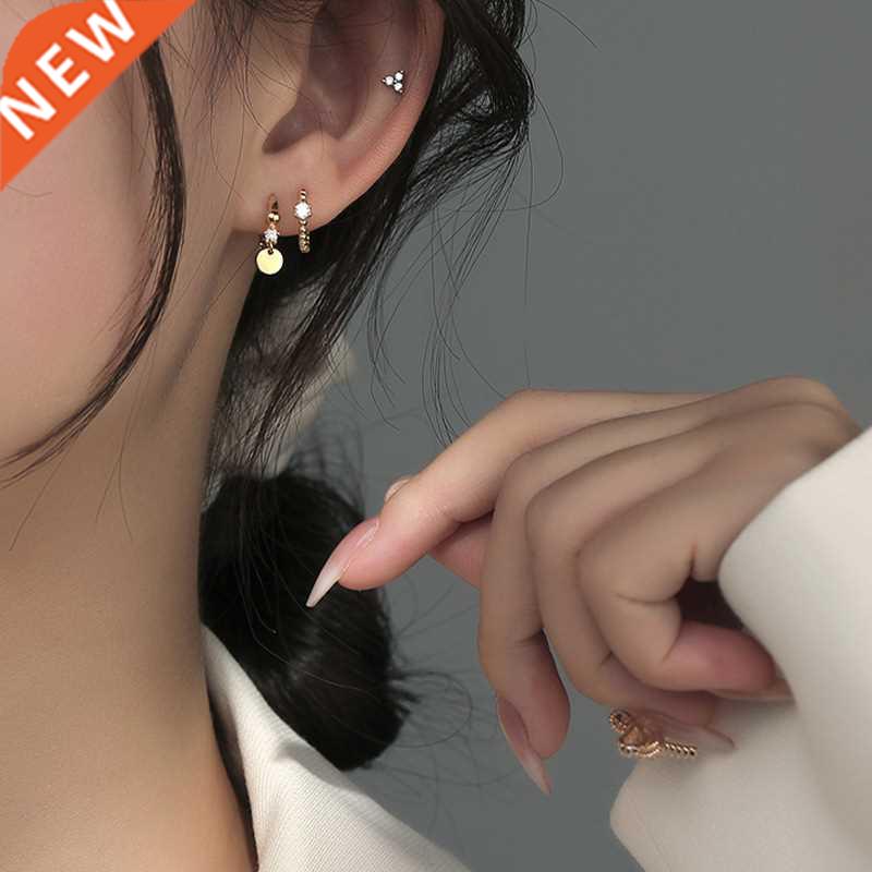 S925 Sterling Silver Stud Earrings for Women Fashion Simplic