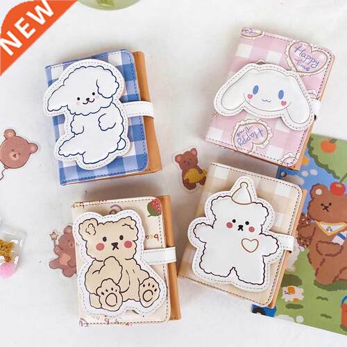 Cute Leather Women Wallet Hasp Small Wallets Pu Plaid Bear R