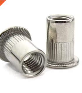 50PCS M8 Stainless steel pull rivet nut/flat column grain pu