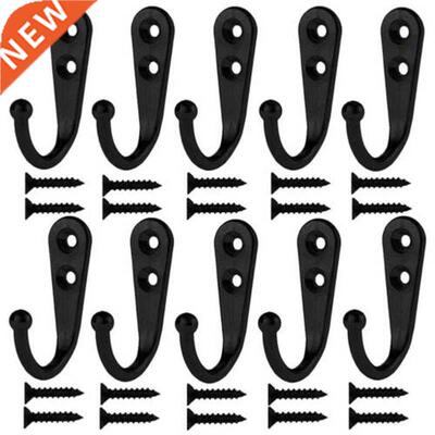 10pcs Wall Mounted Hook Coat Hat Holder Key Hanger With 20 P