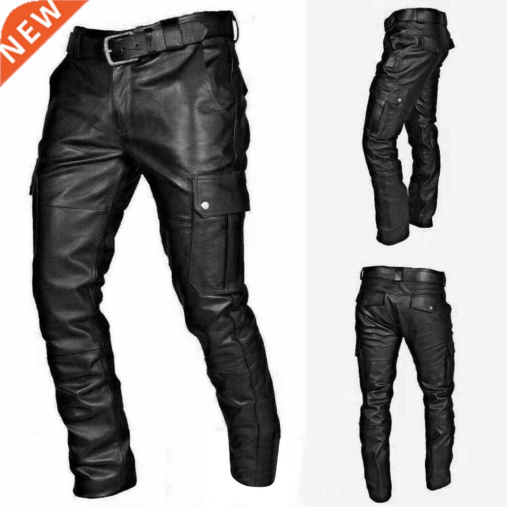 Men Autumn Winter Pants Punk Retro Goth Slim Casual Long Pan