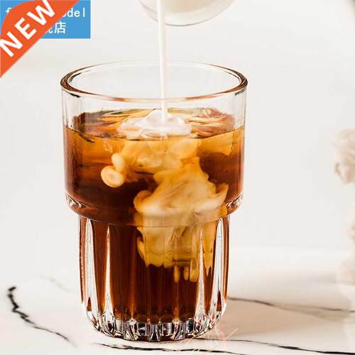 Bar Strped glass cup whsky tea coffee mlk water mug Cockt