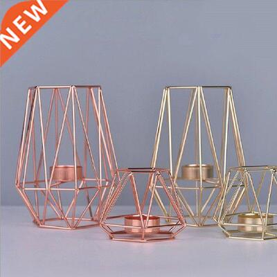1PC Nordic Style Wrought Iron Geometric Candle Holders Home