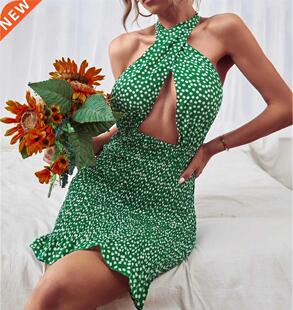 wsevypo Backless Tie Up Short Wrap Bodycon Sundress Women Se